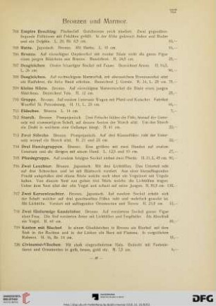 Bronzen und Marmor (Nr. 704-728)
