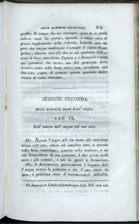 Sezione Seconda. Delle Macchine Mosse Dall' Acqua.