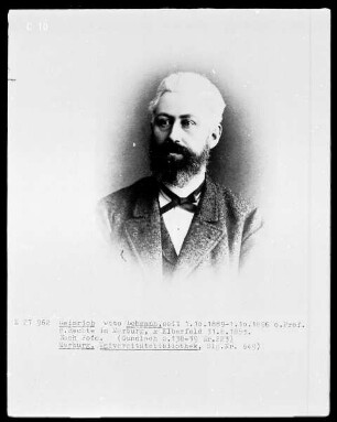 Heinrich Otto Lehmann, 1889-1896 Professor der Rechte in Marburg