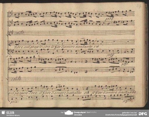 Cavatina: "Ogni amatore nel proprio core" in A-Dur (Fortsetzung)