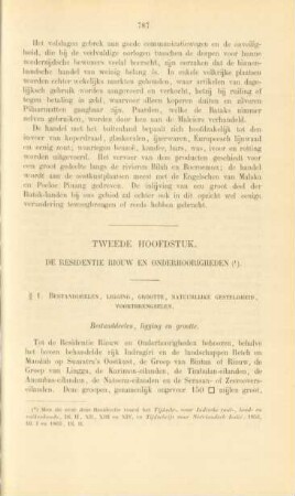 Tweede hoofdstuk. De Residentie Riouw en onderhoorigheden