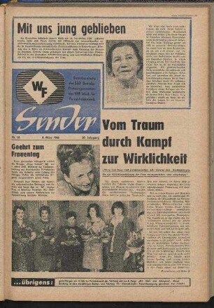 Betriebszeitung 'WF-Sender', Nr.10/1968 (8. März 1968)