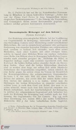 14: Stereoskopische Wirkungen auf dem Schirm : System Raleigh