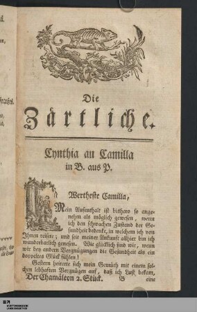 2. Stück: Die Zärtliche