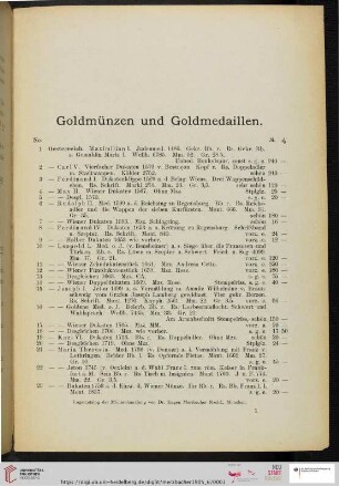 Goldmünzen und Goldmedaillen (Nr. 1-801)