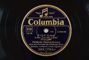 Aida : 4. Akt: "Leb wohl, o Erde" (O terra addio) / (G. Verdi)