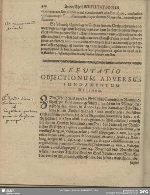 Refutatio Obiectionum Adversus Fundamentum Decimum