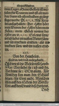 XXV. Von der Heucheley
