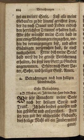 2. Betrachtungen nach dem heiligen Abendmahle.