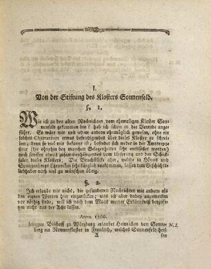 Historisch-topographisch-statistische Nachrichten vom ehemaligen Cisterzienser adelichen Nonnenkloster und derzeitigen Herzoglichen Sachsen-Hildburghäusischen Amte Sonnenfeld : vom Jahr 1260. bis 1792. mit einem Chartario von 361. Diplomen in chronologischer Ordnung und andern Urkunden von No. 1. bis 48. inclus.
