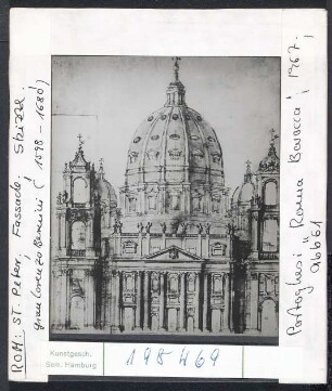 Rom, St. Peter: Skizze der Fassade nach Bernini