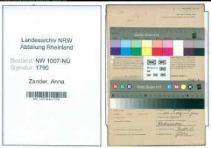 Entnazifizierung Anna Zander , geb. 19.07.1895 (Einzelhaendlerin)