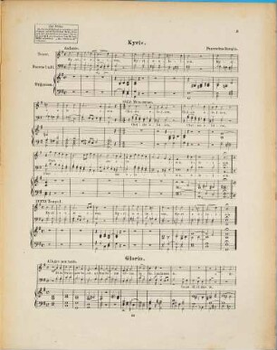 Missa in honorem S. Willibaldi : für einen Tenor und zwei Bässe mit Orgelbegleitung ; nebst einem vierstimmigen Motett "Sacerdotes ejus"