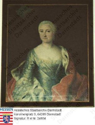 Caroline Landgräfin v. Hessen-Darmstadt geb. Pfalzgräfin v. Zweibrücken-Birkenfeld (1721-1774) / Porträt, Halbfigur
