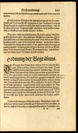 Ordnung der Begräbnus.