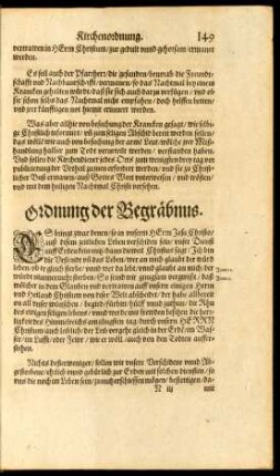 Ordnung der Begräbnus.