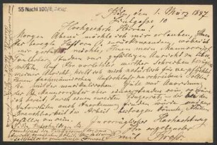 Brief an B. Schott's Söhne : 01.03.1887