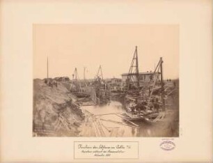 Schleuse, Calbe/Saale: Baustelle während der Rammarbeiten