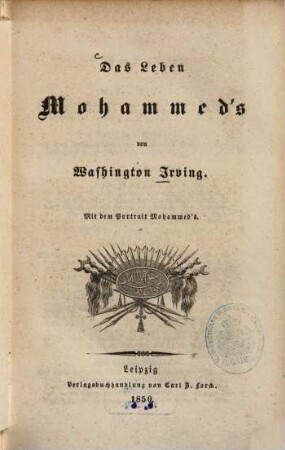Das Leben Mohammed's : Mit d. Portr. Mohammed's