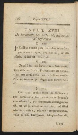 Caput XVIII. De Iuramento per partes sibi deferendo vel referendo