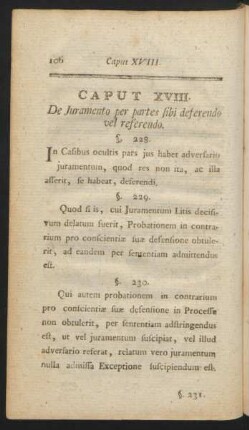 Caput XVIII. De Iuramento per partes sibi deferendo vel referendo