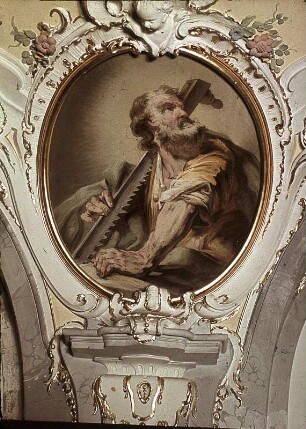 1. Medaillon von Westen: Apostel Simon Zelotes
