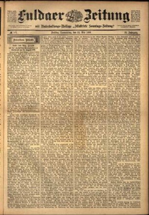 Zweite Ausgabe vom Donnerstag, den 12. Mai 1898.