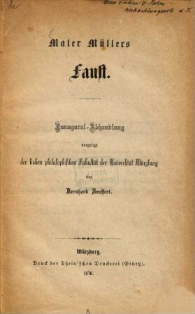 Maler Müllers Faust