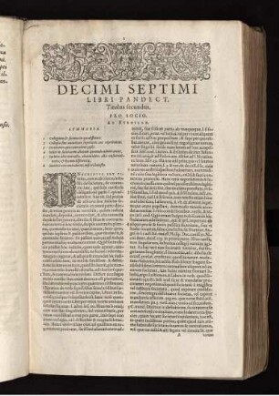 Decimi Septimi. Libri Pandect. Titulus secundus. Pro Socio.