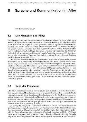 Sprache und Kommunikation im Alter