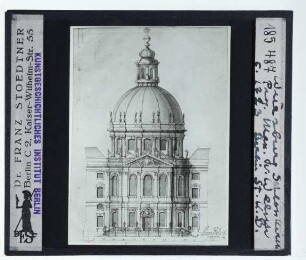 Würzburg, Residenz,Würzburg, Hofkirche,Welsch, Entwurf für die Würzburger Residenz, Aufriss der Hofkirche (Zeichnung) (Berlin KB Hdz04675) : Zeichnung, Aufriss, Entwurf