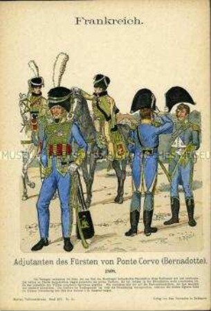 Uniformdarstellung, Adjutanten, Erstes Kaiserreich Frankreich, 1808.