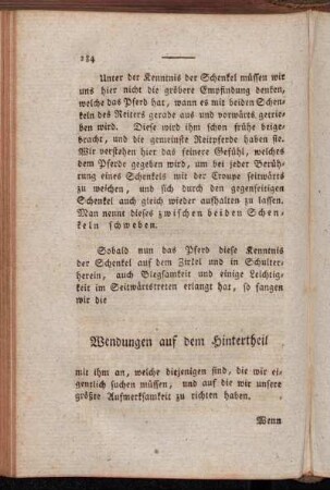 Wendungen auf dem Hintertheil