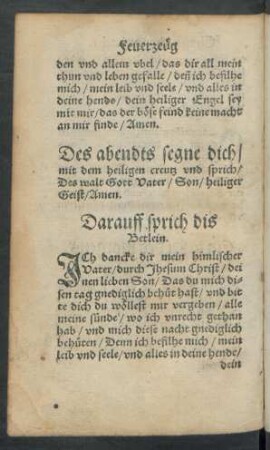 Darauff sprich dis Betlein.