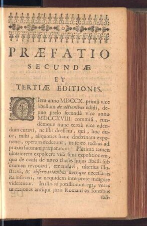 Praefatio Secundae et Tertiae Editionis