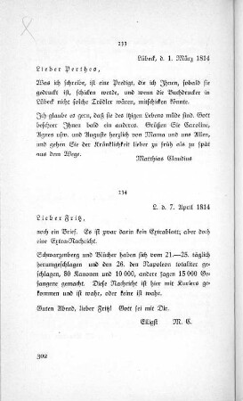 233 Lübeck, d. 1. März 1814