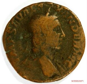 Römische Münze, Nominal Sesterz, Prägeherr Severus Alexander, Prägeort Rom, Original