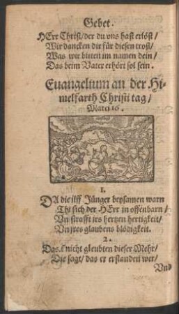Evangelium an der Himmelfarth Christi tag ...