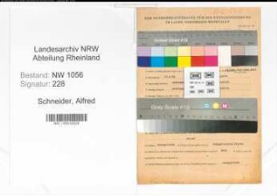 Entnazifizierung Alfred Schneider , geb. 12.02.1899 (Beamter)