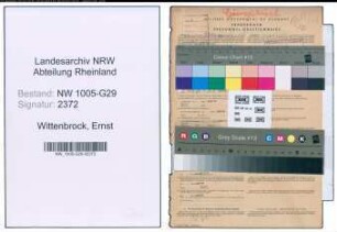 Entnazifizierung Ernst Wittenbrock , geb. 16.08.1898 (Bahnsekretaer)