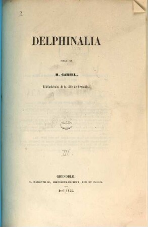 Delphinalia publié par H. Gariel, 3