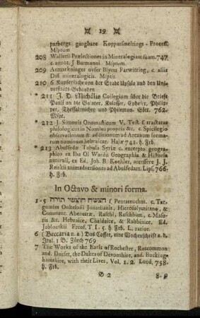 In Octavo & minori forma.