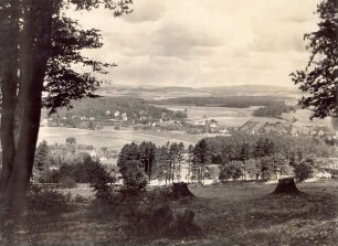 Blick vom Schling aus auf die Friedrichshöhe. Detmold. Papierabzug