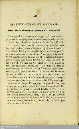 XII. Des fruits fins glacés au caramel