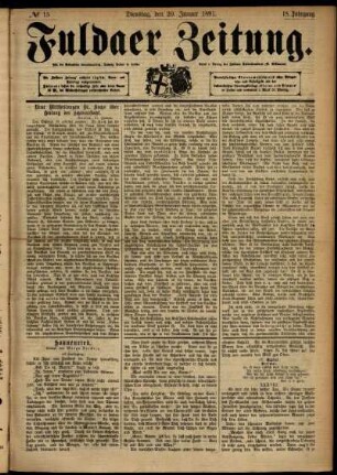 Ausgabe vom Dienstag, den 20. Januar 1891.