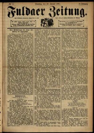 Ausgabe vom Dienstag, den 20. Januar 1891.