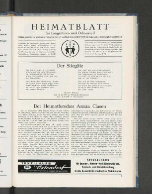 Der Heimatforscher Armin Clasen
