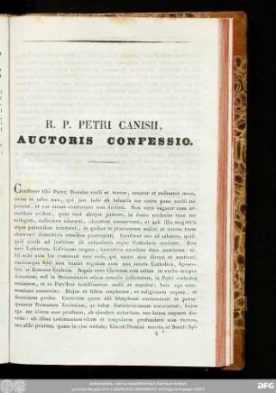 R. P. Petri Canisii, Auctoris Confessio.