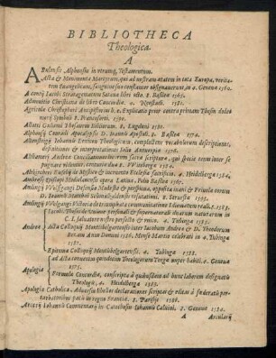 Bibliotheca Theologica.