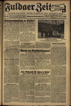 Ausgabe vom Montag, den 29. November 1937.